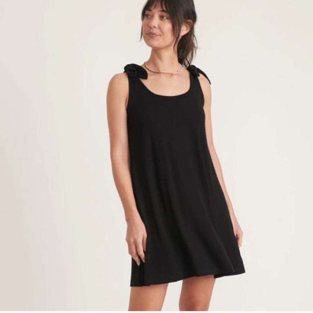 Marine Layer Lexi Rib Black Tie Short Summer Spring Travel Everyday Dress XL